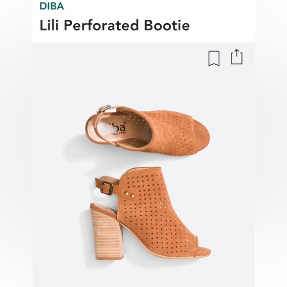 DIBA Lili perforated booties size 7 brown suede heels open toe STITCHFIX - Picture 1 of 8